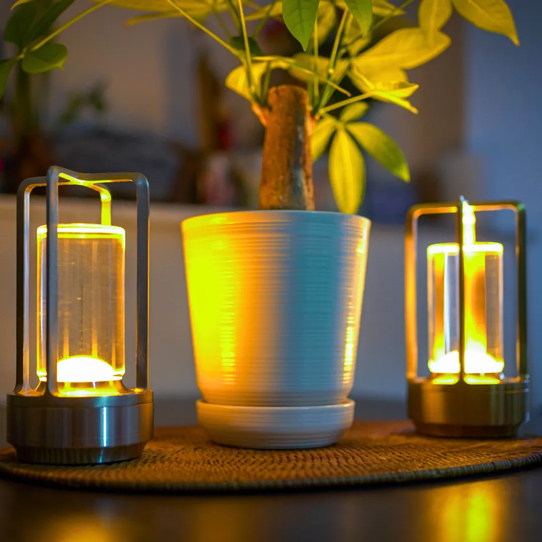 Cordless Crystal Lantern Lamp – Contemporary & Modern Table Accent