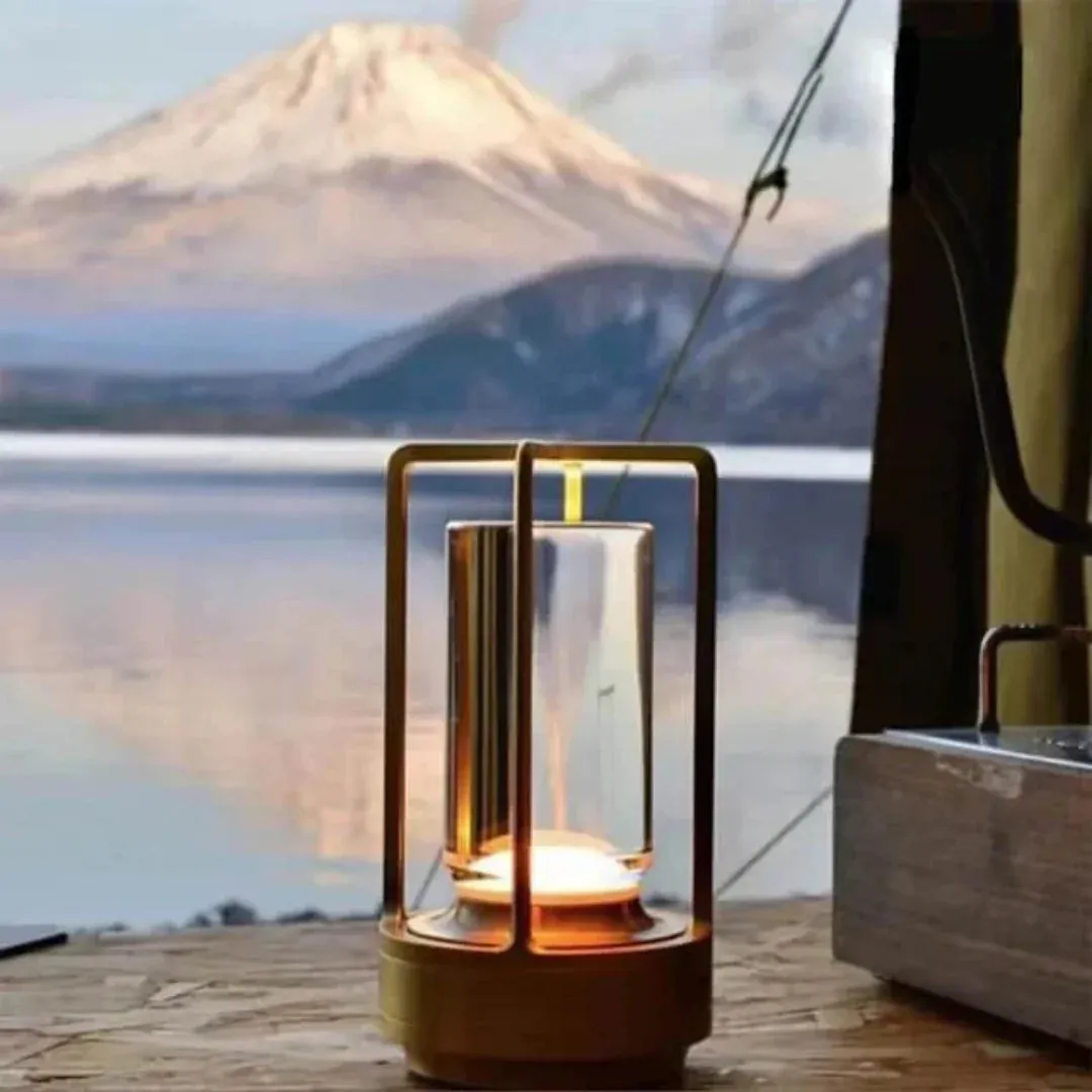 Cordless Crystal Lantern Lamp – Contemporary & Modern Table Accent