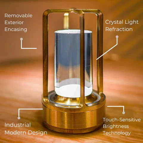Cordless Crystal Lantern Lamp – Contemporary & Modern Table Accent
