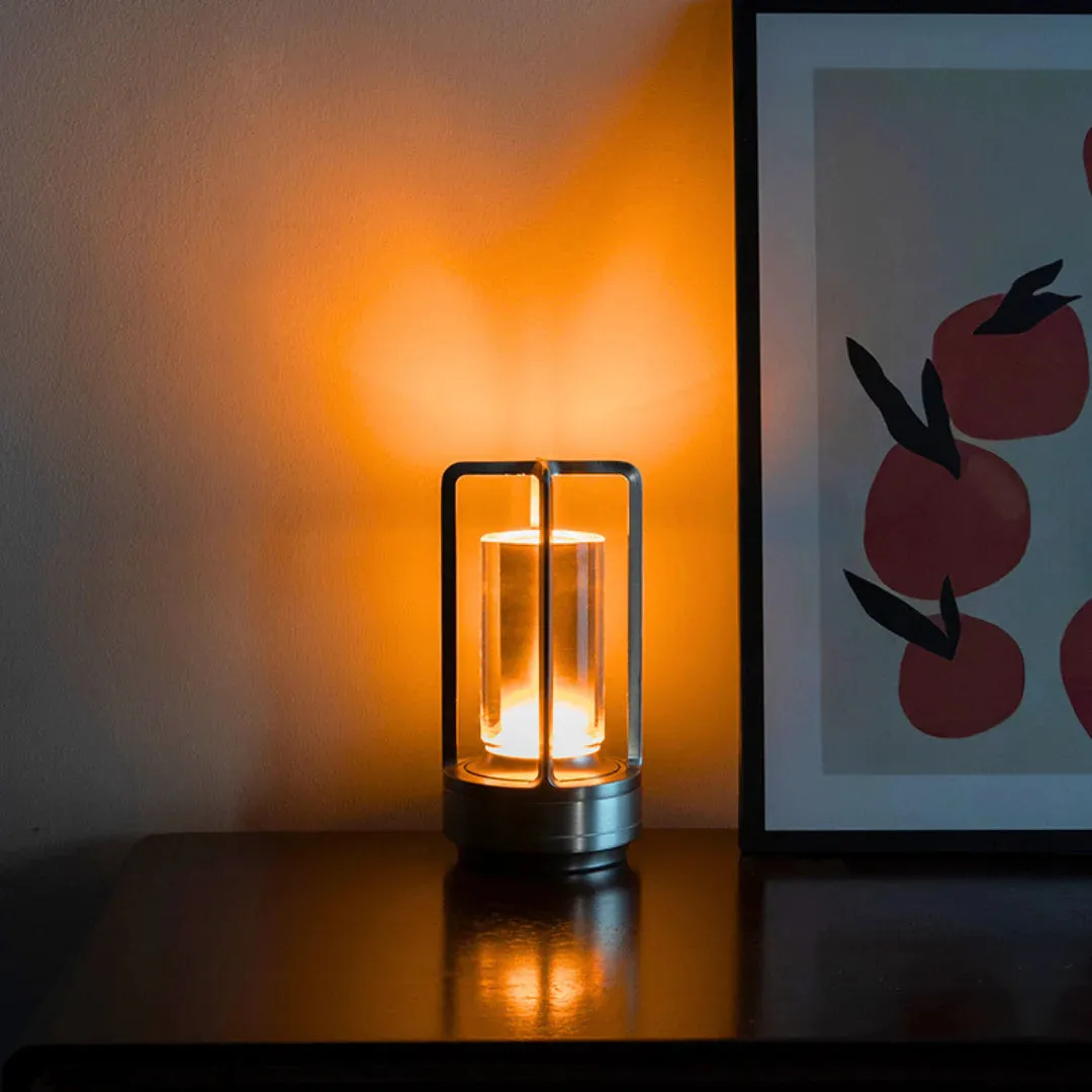 Cordless Crystal Lantern Lamp – Contemporary & Modern Table Accent