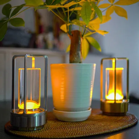 Cordless Crystal Lantern Lamp – Contemporary & Modern Table Accent