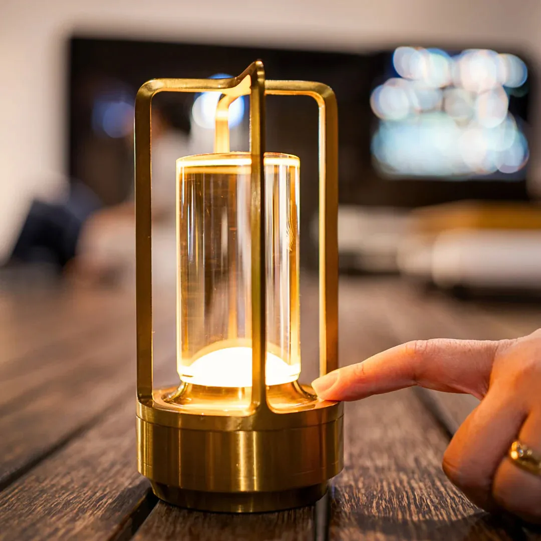 Cordless Crystal Lantern Lamp – Contemporary & Modern Table Accent