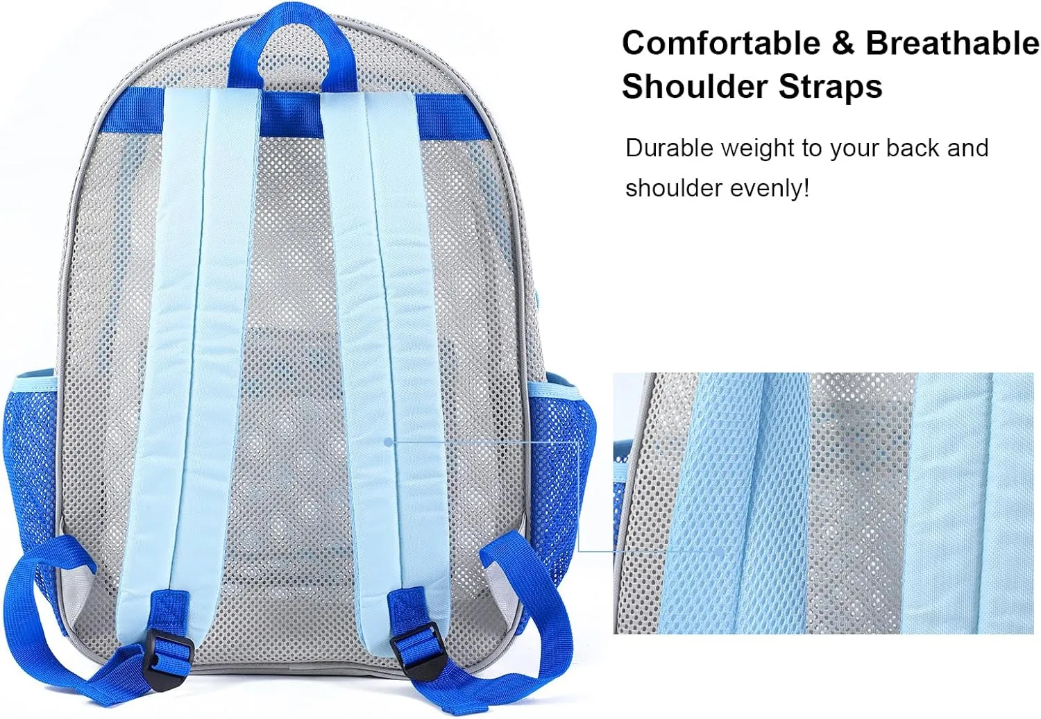 COVAX Mesh Backpack for Adults, Heavy Duty See Through Net Bookbag, Semi-Transparent Mesh Back Pack for Beach, Swimming, Sports, Work, Travel