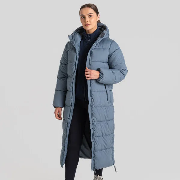 Craghoppers Women's Narlia Insulated Long Jacket | Winter Sky