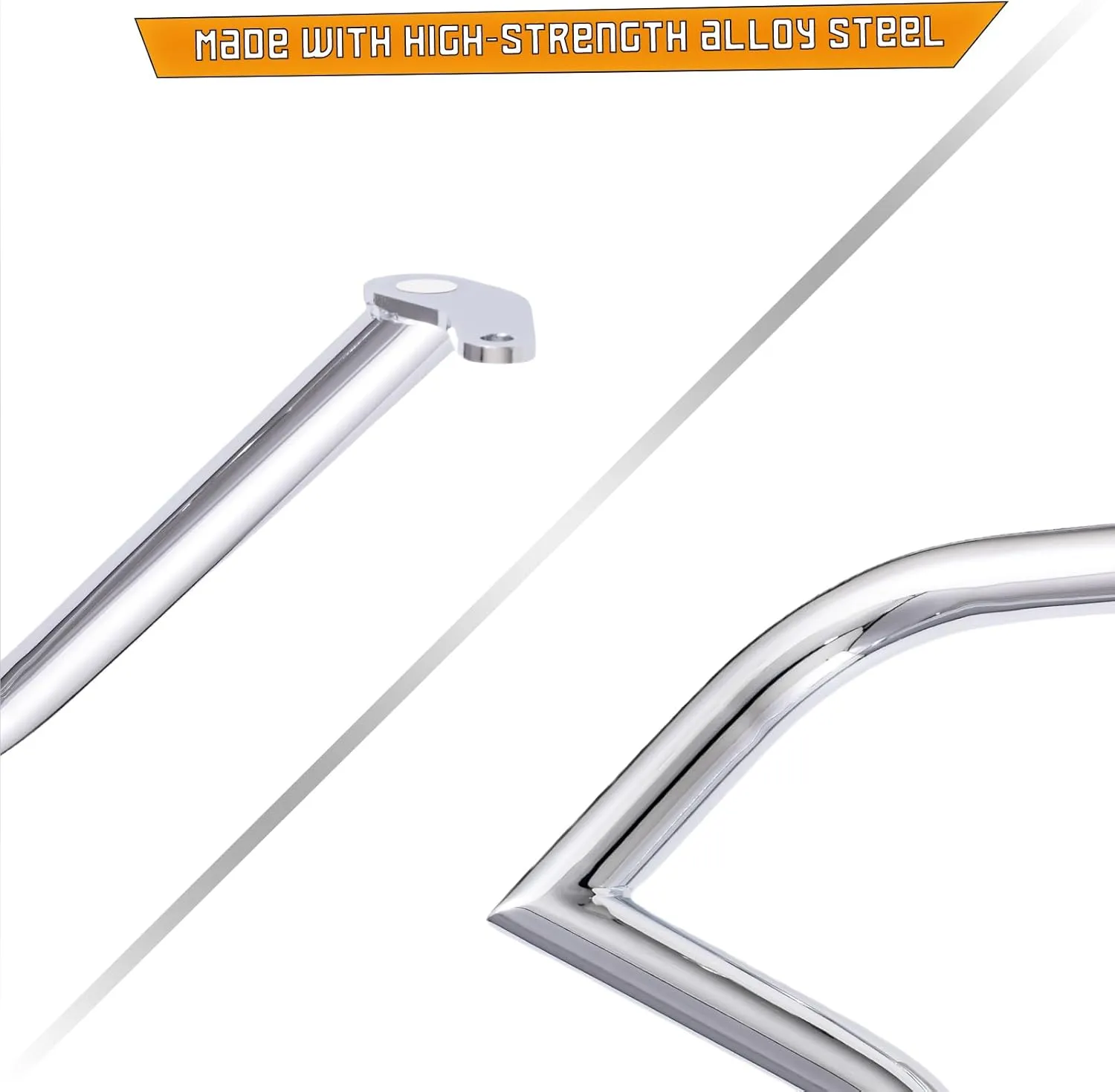 Crash Bar Engine Guard Highway Freeway Bar for Harley Davidson Breakout Blackline Rocker Softail Standard Custom Springer Deuce Night Train 2000-2017 (Chrome)
