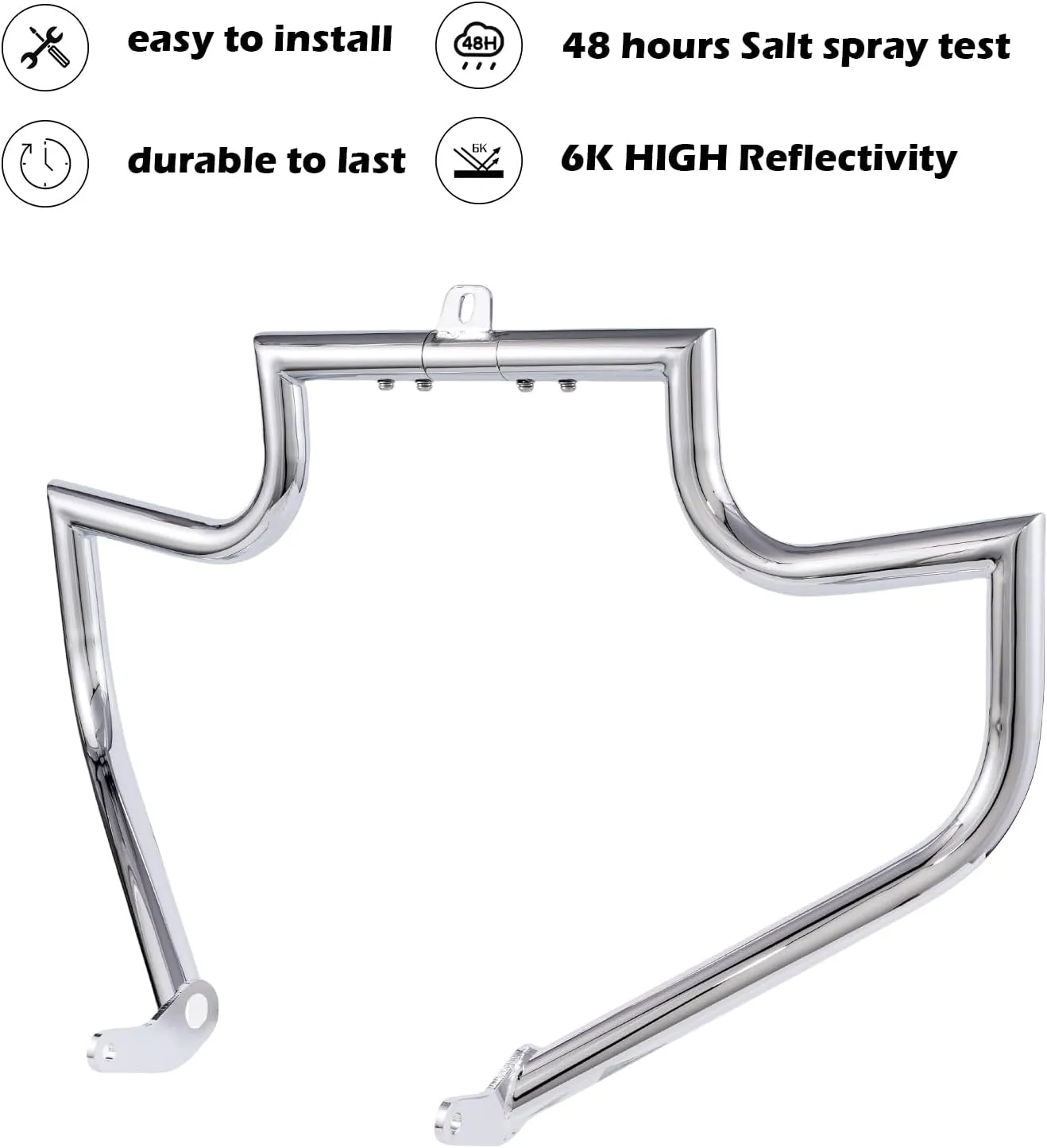 Crash Bar Engine Guard Highway Freeway Bar for Harley Davidson Breakout Blackline Rocker Softail Standard Custom Springer Deuce Night Train 2000-2017 (Chrome)