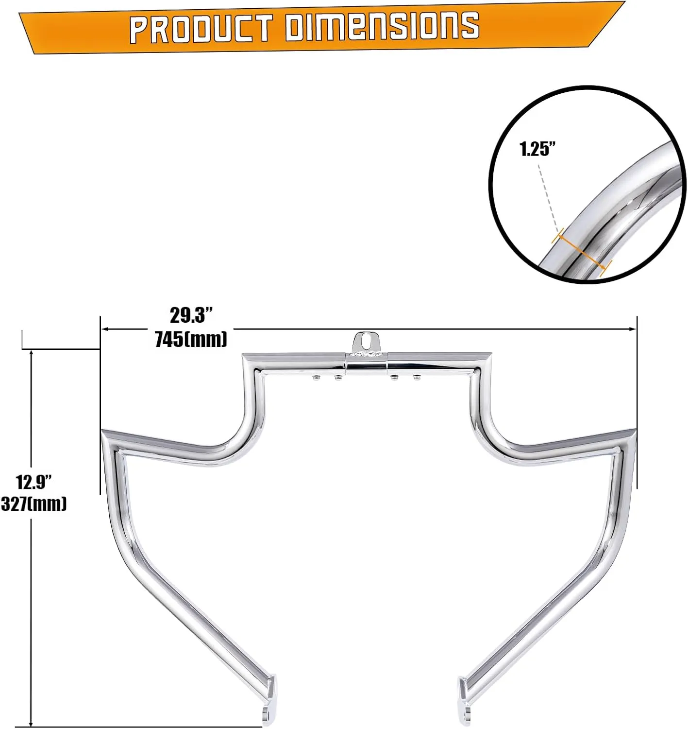 Crash Bar Engine Guard Highway Freeway Bar for Harley Davidson Breakout Blackline Rocker Softail Standard Custom Springer Deuce Night Train 2000-2017 (Chrome)
