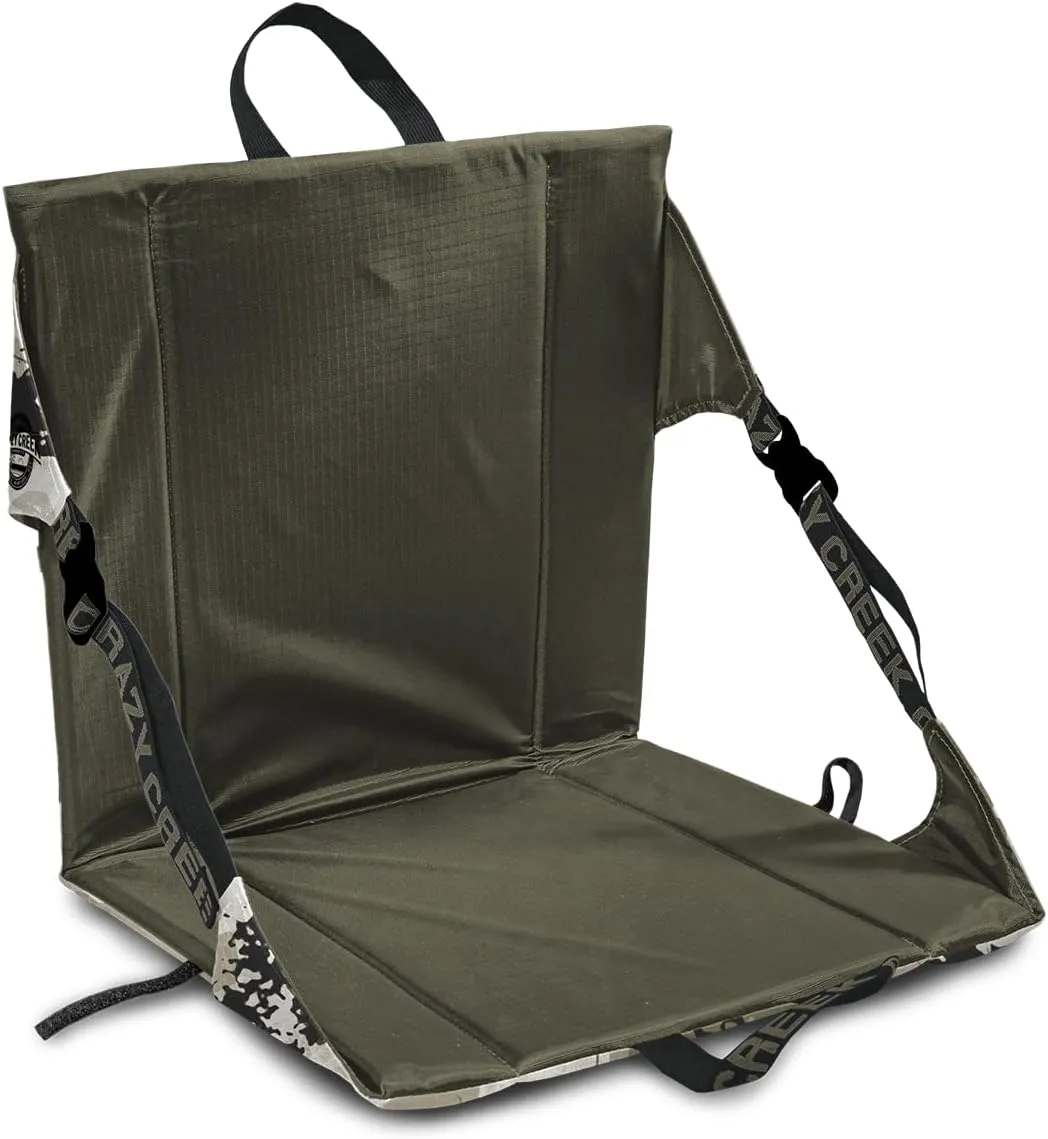 Crazy Creek Original Chair Perfect for Stadium Seats, Camping, Hiking & More, Comfort on All Terrains, Adjustable Straps, Lightweight Design, Water-Resistant Camo