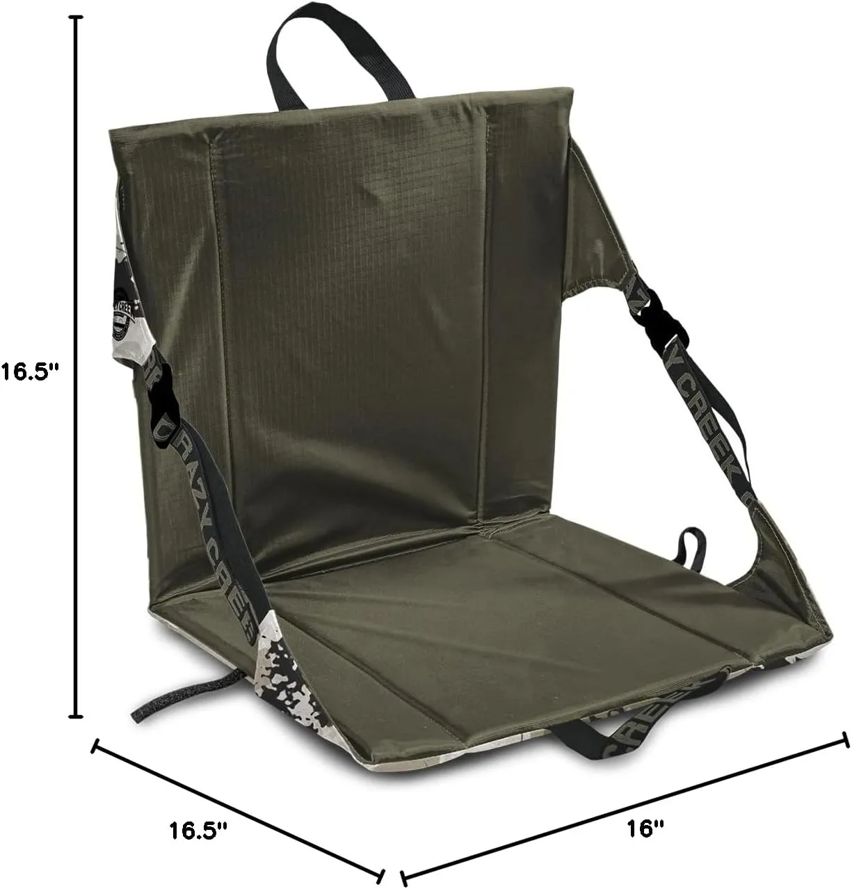 Crazy Creek Original Chair Perfect for Stadium Seats, Camping, Hiking & More, Comfort on All Terrains, Adjustable Straps, Lightweight Design, Water-Resistant Camo