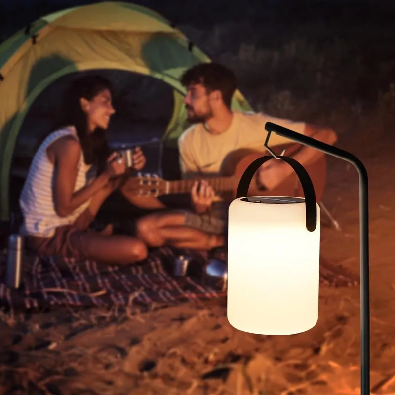 Creative Dragon Egg Camping Light Water-Resistant Lantern with Rechargeable Batteries & Handle for Carrying or Hanging, Camping,Patio,Emergencies & More (Cylindrical Solar)