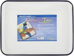 Creative Mark Butcher Tray Palette - Triple Coated Enamel Tray Palette for Painting, Color Theory, Mixing, and More! - 11" x 15"