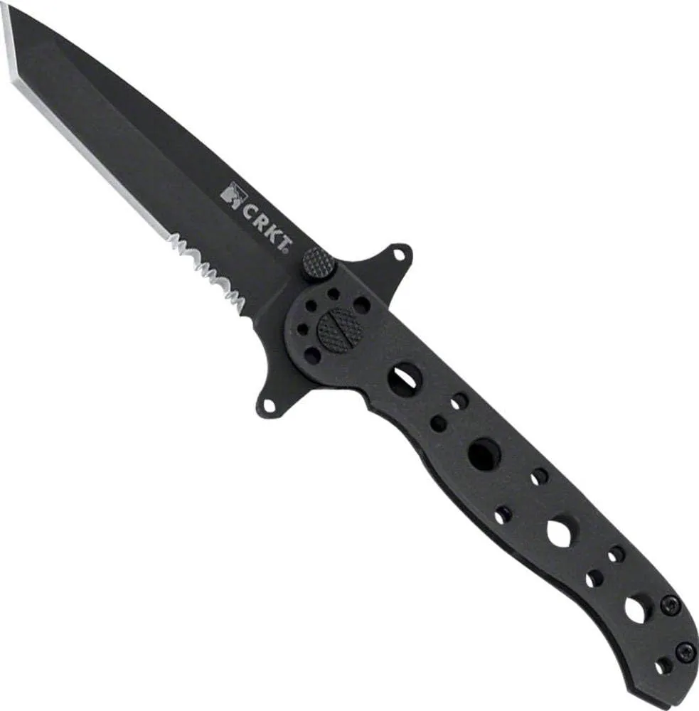 CRKT M16-10KSF EDC Folding Pocket Knife: Special Forces Everyday Carry, Black Serrated Edge Blade, Tanto, Frame Lock, Dual Hilt, Stainless Steel Handle, Reversible Pocket Clip