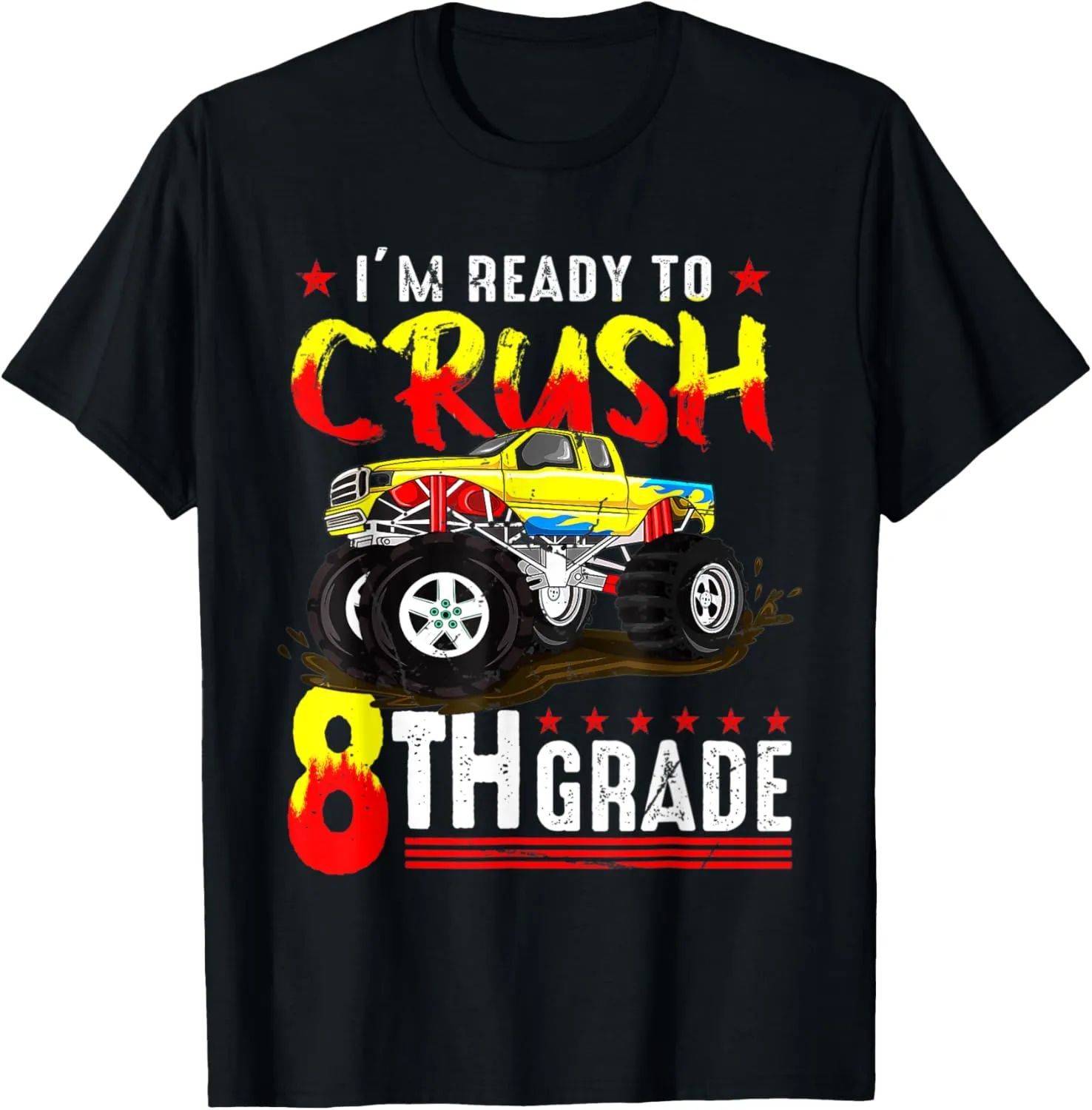 Crush Preschool Dinosaur Monster Truck Back to Sc T-Shirt