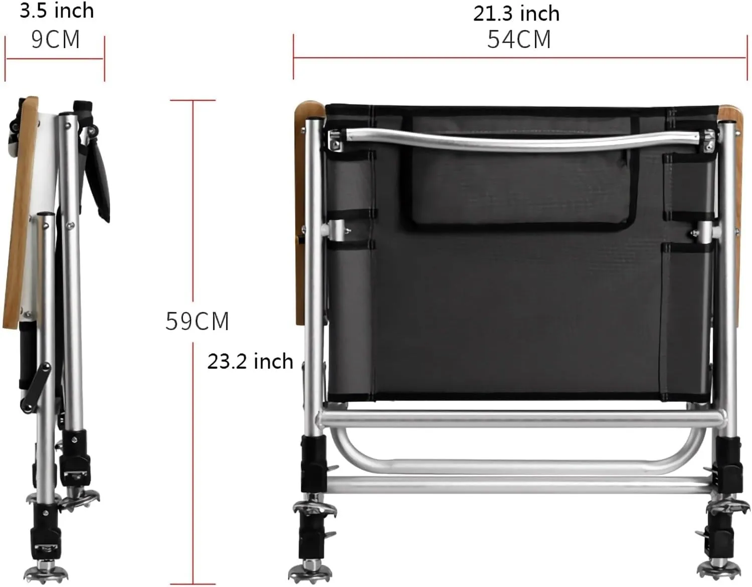 CULIACAN Fishing Chair Folding Recliner Chair Portable Lightweight Reclining Fishing Chair Removable Cushion Camping Chair Outdoor Folding Chair (Color : A)