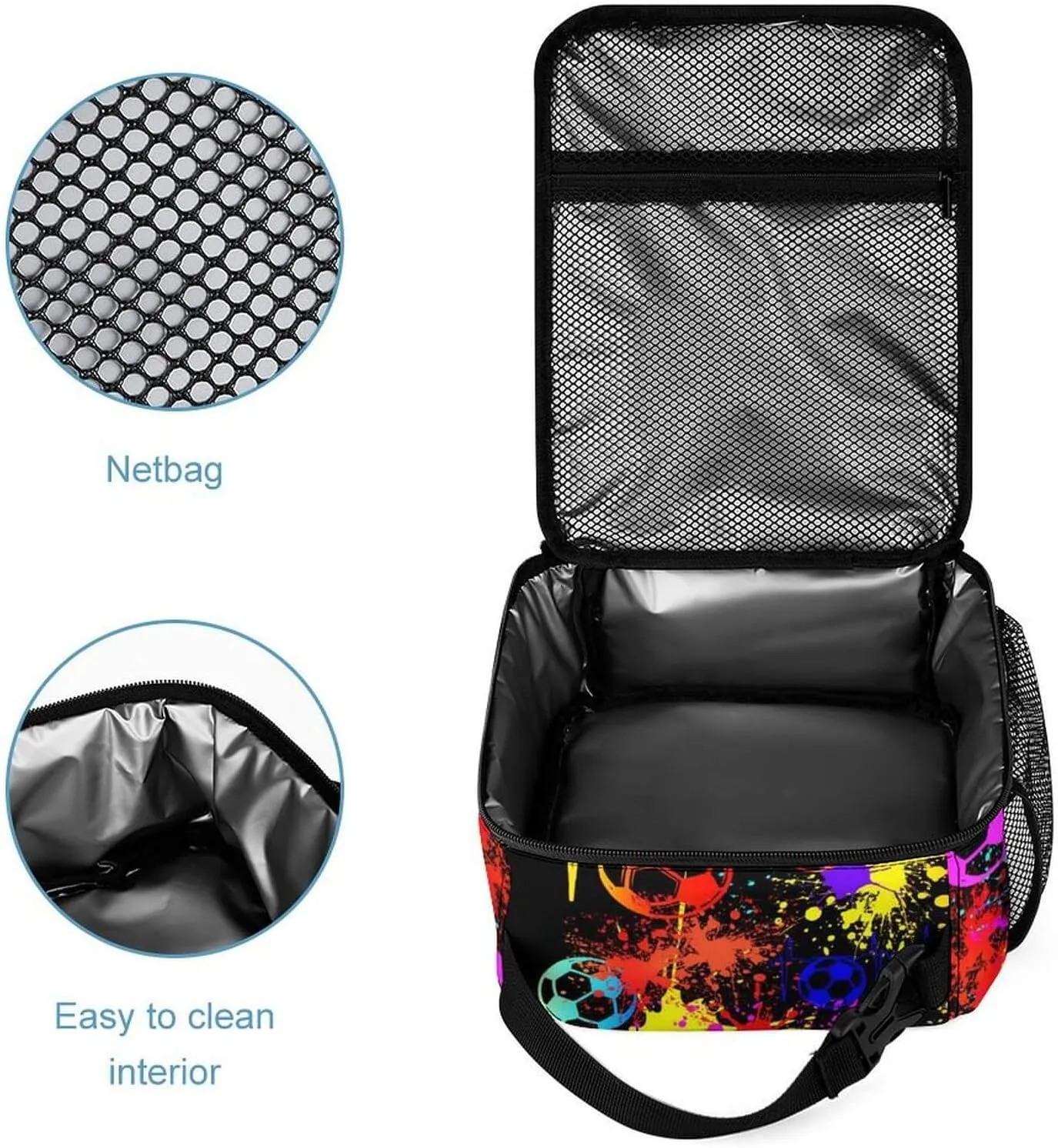 Custom Soccer Backpack with Lunch Box & Pencil Case for Kids Girls Boys School, 16 Inch Cool Soccer Bookbag, School Backpack for Students Children, sustainable, Lightweight, Large Capacity