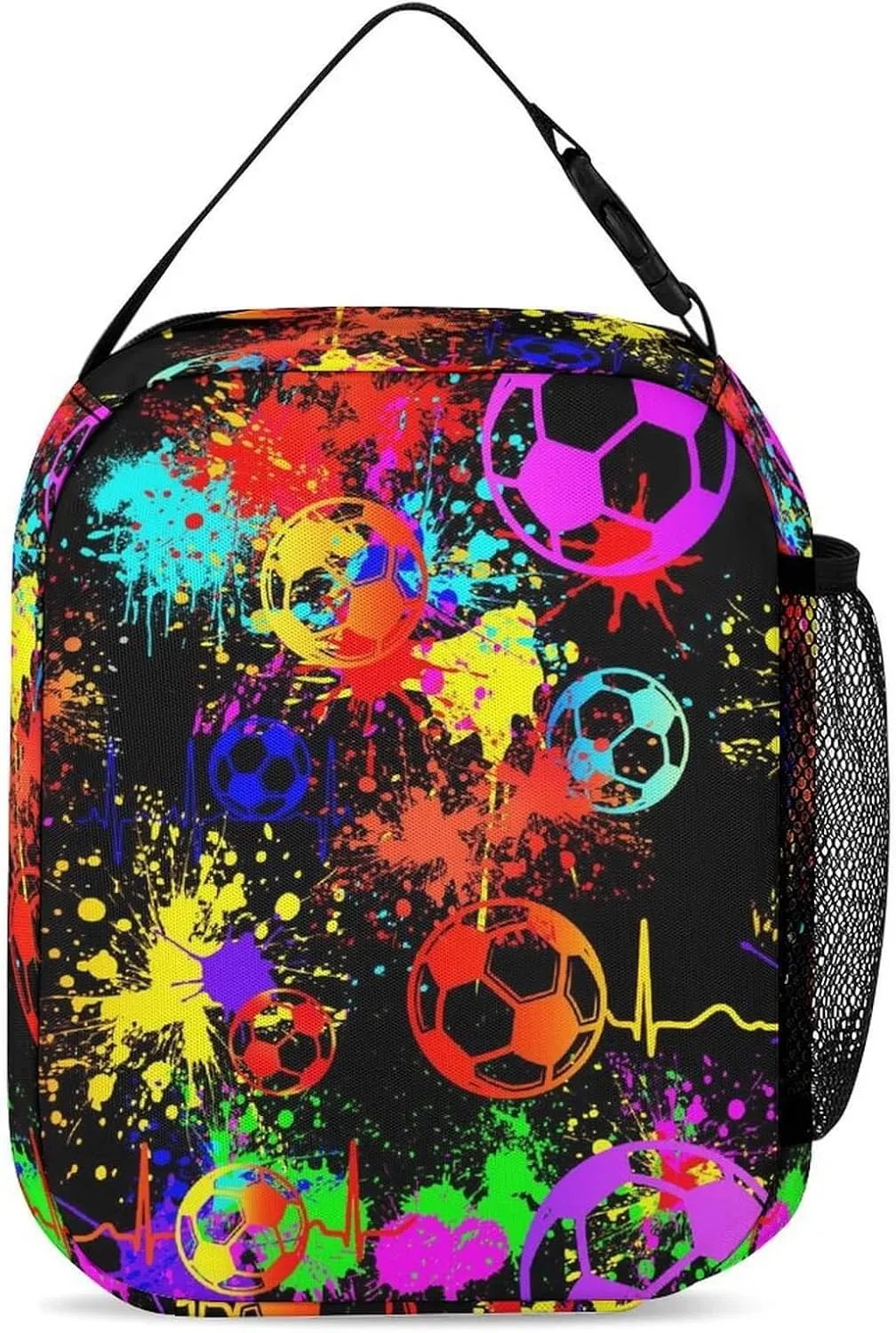 Custom Soccer Backpack with Lunch Box & Pencil Case for Kids Girls Boys School, 16 Inch Cool Soccer Bookbag, School Backpack for Students Children, sustainable, Lightweight, Large Capacity
