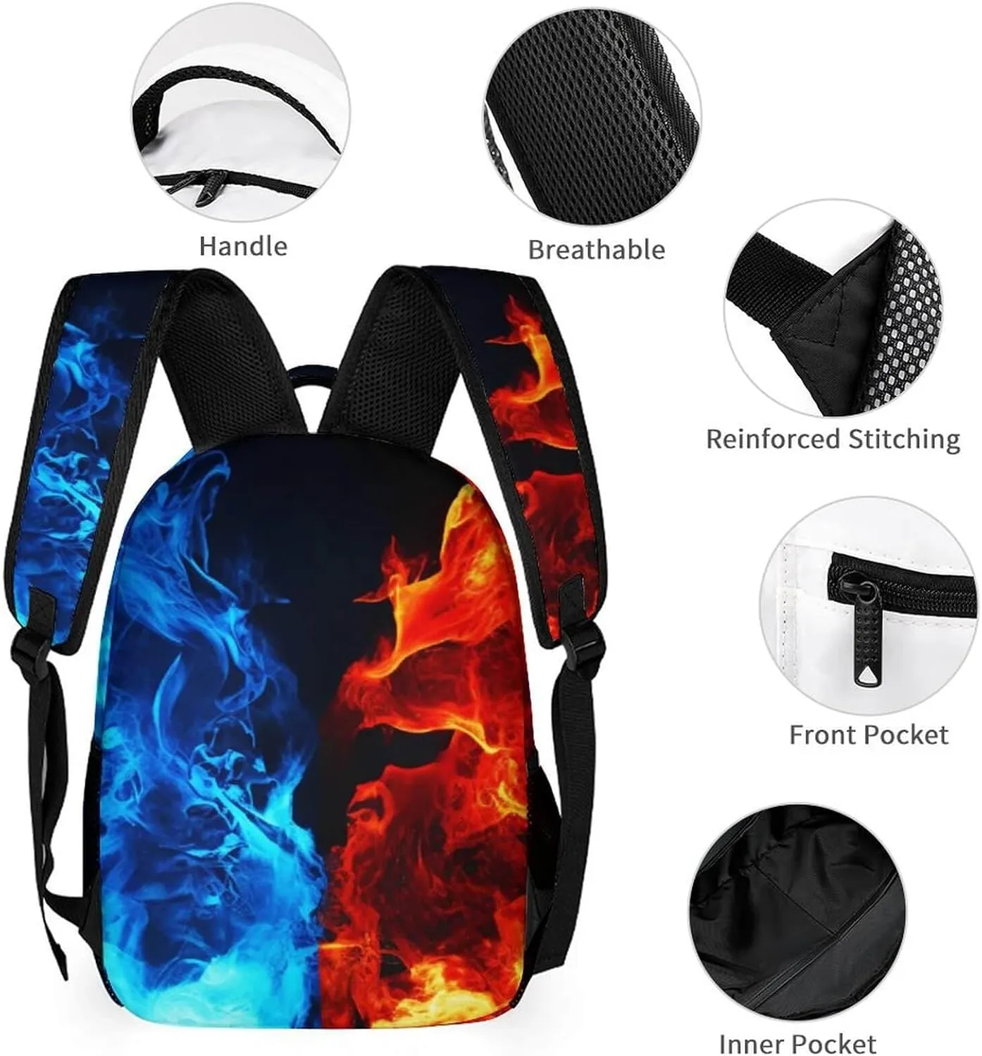 Custom Wolf Backpack for Kids Girls Boys School, 16 Inches Cute Wolf Theme Bookbag, Adjustable, Lightweight, Large Capacity, Colorful Wolf Backpack for School
