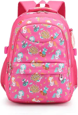 Cute Backpack Large Capacity Ergonomic Support Collar Block Women Lightweight Aesthetic Casual Daypack Korean Trends (Pink)