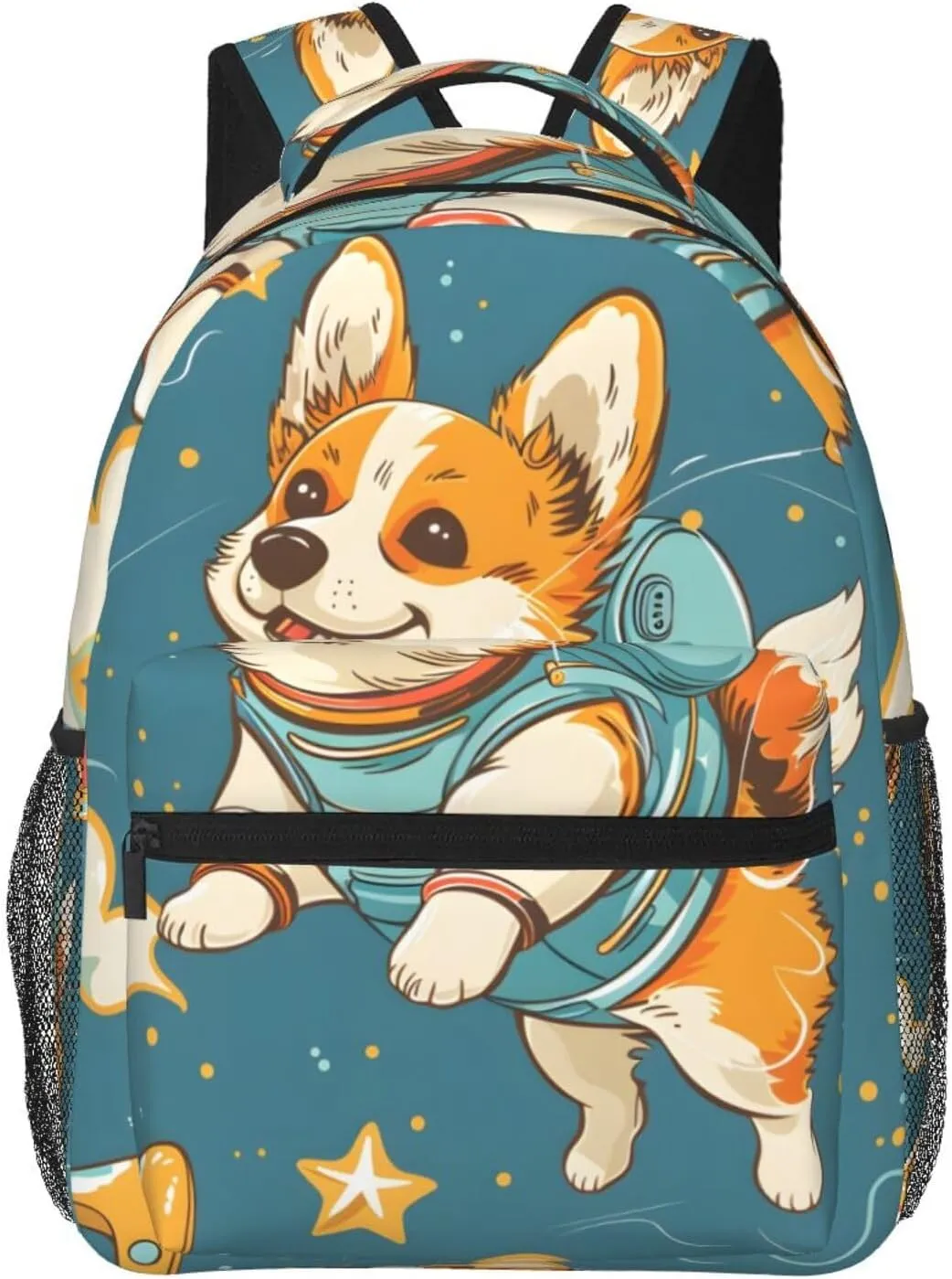 Cute Corgi Dog Pattern Travel Laptop Backpacks Lightweight Travel Hiking Camping Multipurpose Daypack Casual College Backapck for Men Women Adult