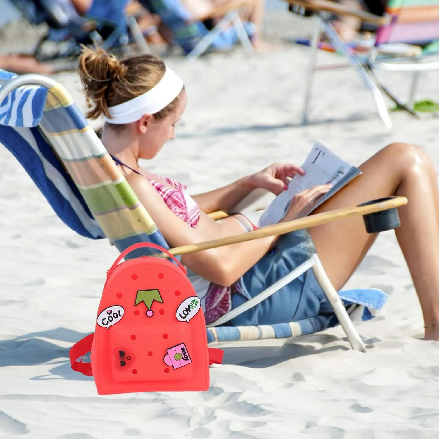 Cute Silicone Jelly Mini Backpack (2 Sizes) for Women Boys & Girls, Water-Resistant Lightweight Bag for Pool, Beach, Gym, Customizable Charms, Easy Clean (Lavender, Small Large)