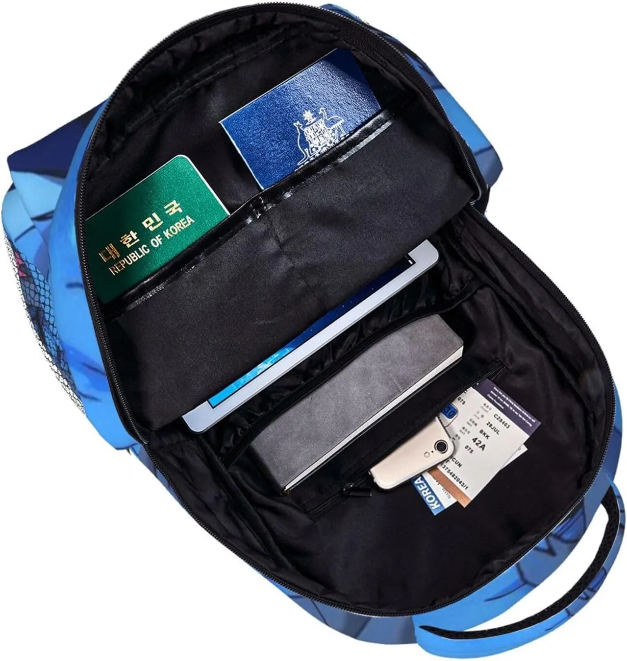 D-adan lightweight casual student backpack with adjustable shoulder straps and cushioned back for comfort Black