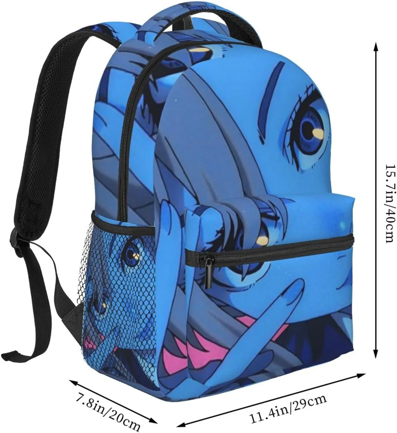 D-adan lightweight casual student backpack with adjustable shoulder straps and cushioned back for comfort Black