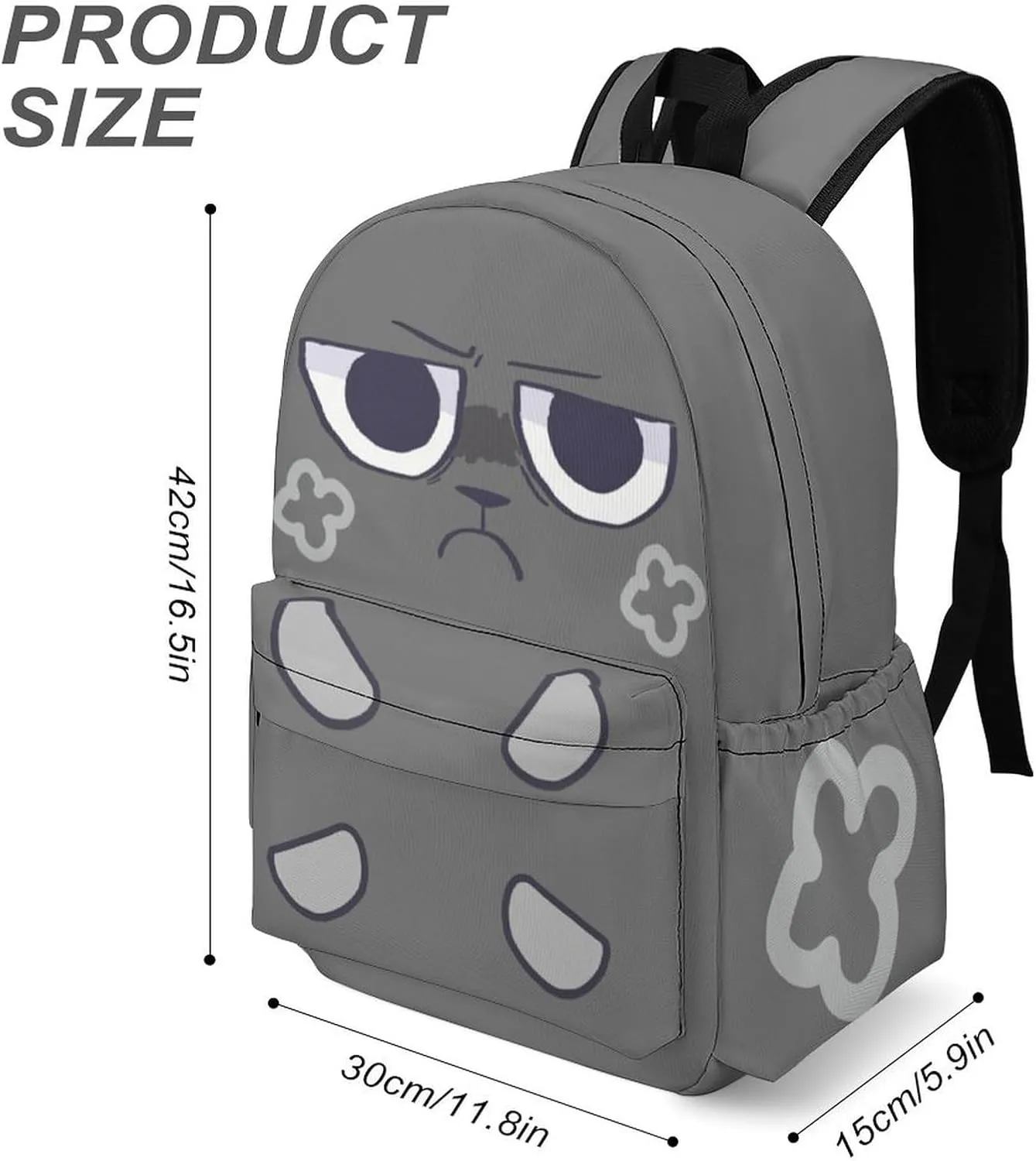 Dandy's World Backpack 16.5 Inch Single Compartment Double Shoulder Cartoon Cute Travel Backpack Lightweight (Grey-2)