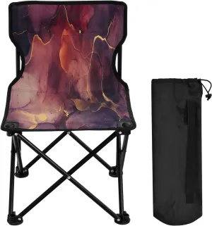 Dark Texture Portable Outdoor Folding Chair Anti-Slip Padded Oxford Cloth Stool Camping Chair Small for Beach Hiking Fishing Gardening Quad Camp Chair