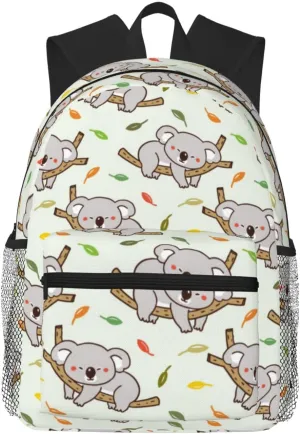 Deciduous Gray Koala Travel Laptop Backpack For Men Women-Lightweight Carry On Backpack,Hiking Backpack, Water Resistant Beach Backpack With Laptop Compartment