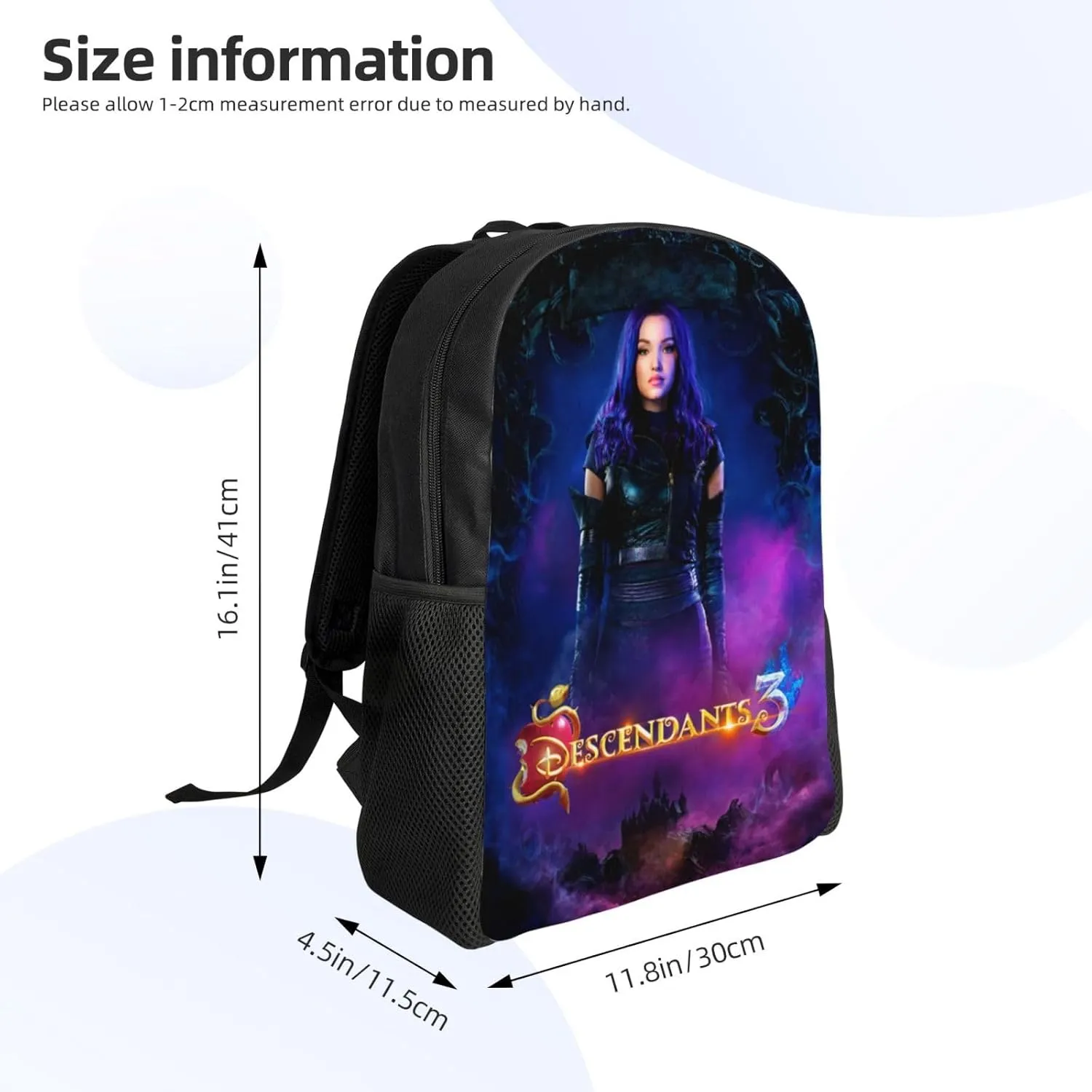 Desc-endants 3 Backpack, 17 inch casual large capacity cute travel sports backpack lightweight