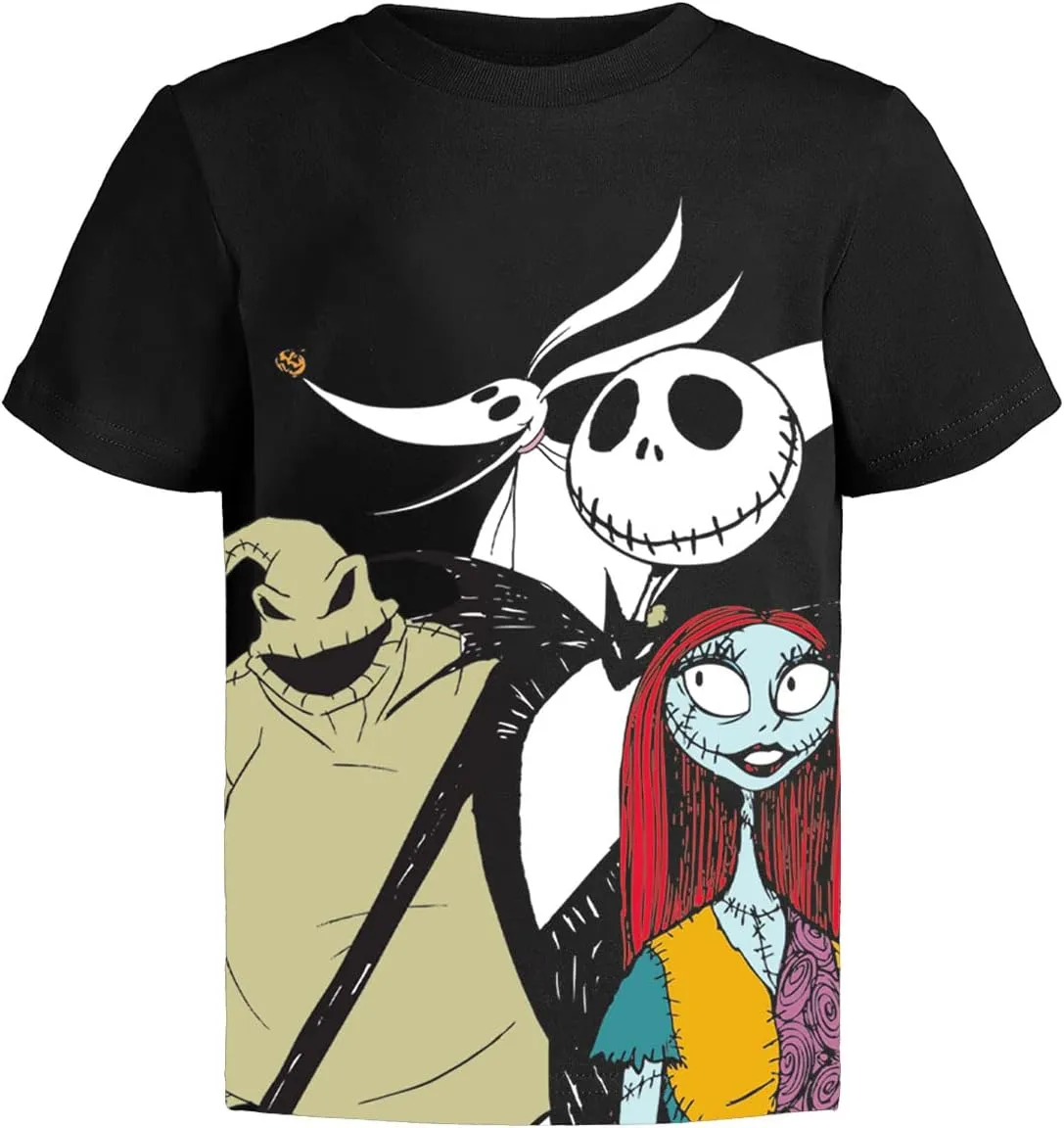 Disney Nightmare Before Christmas Graphic T-Shirt (Sets) Jack Skellington Sally Oogie Boogie Zero Tee Toddler to Kids Clothes