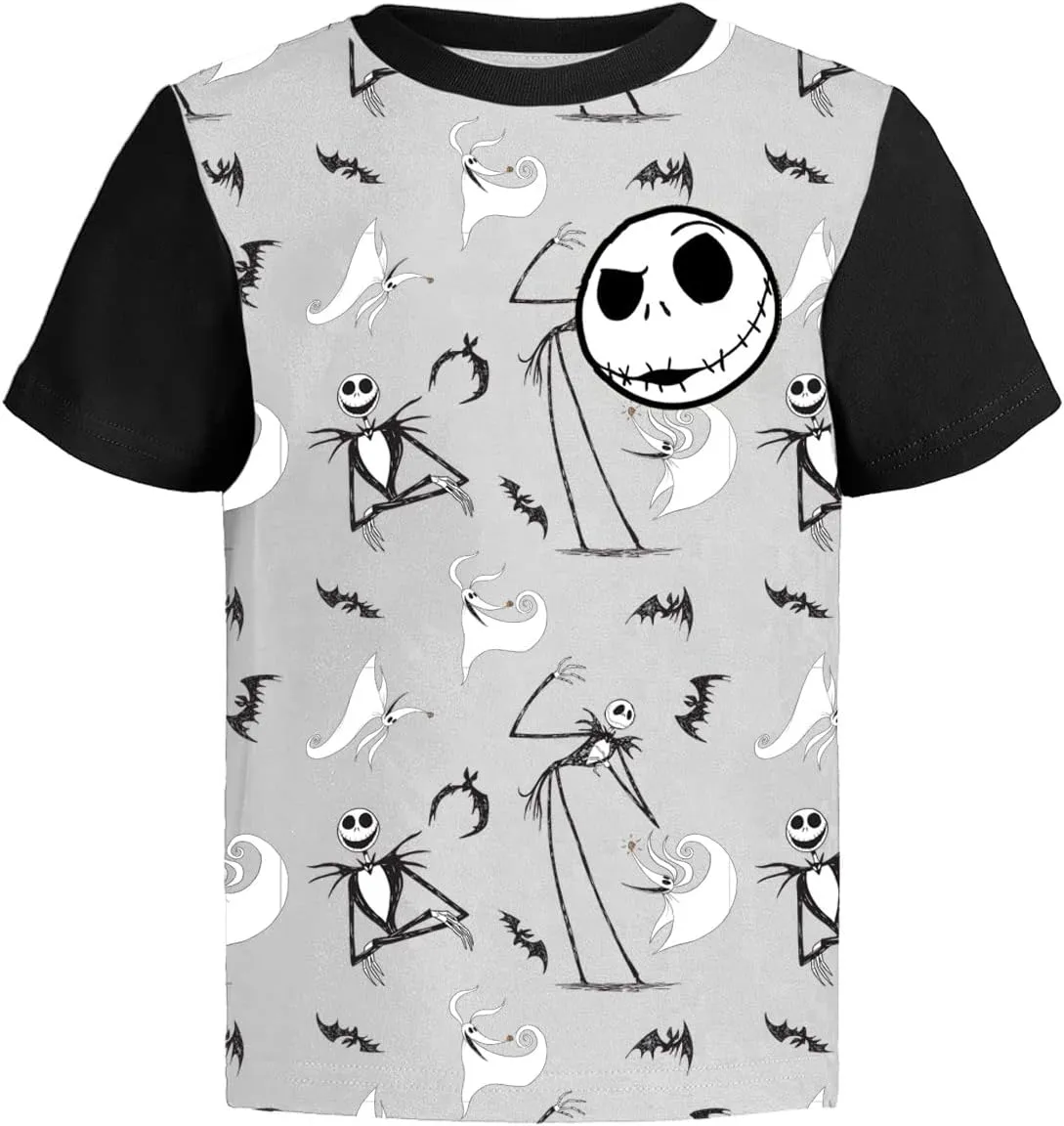 Disney Nightmare Before Christmas Graphic T-Shirt (Sets) Jack Skellington Sally Oogie Boogie Zero Tee Toddler to Kids Clothes