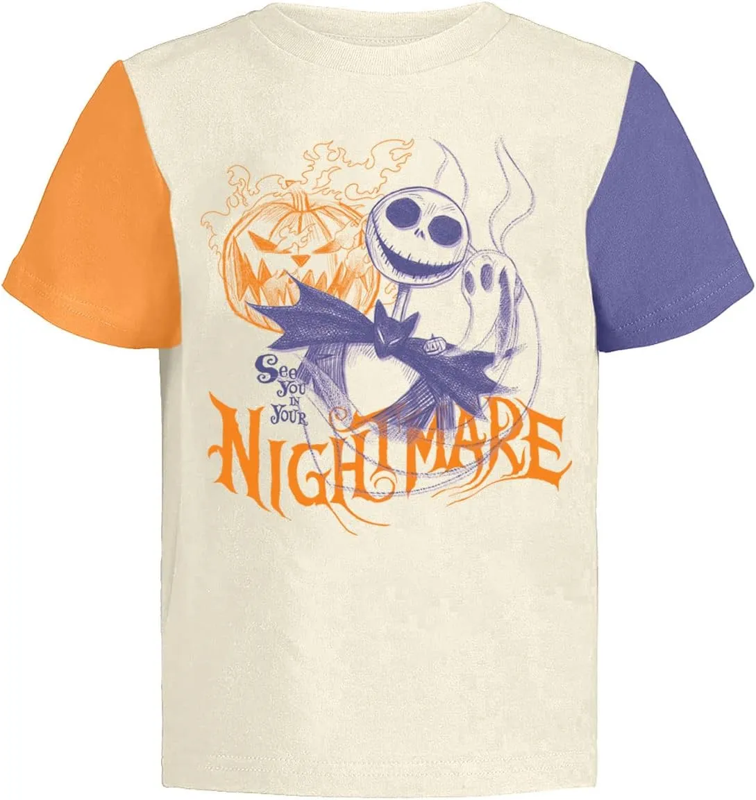 Disney Nightmare Before Christmas Graphic T-Shirt (Sets) Jack Skellington Sally Oogie Boogie Zero Tee Toddler to Kids Clothes