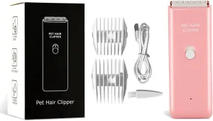 Dog Clippers,Quiet Washable USB Rechargeable Cordless Dog Grooming Kit,Electric Pets Hair Trimmers Shaver Shears for Dogs and Cats Pink