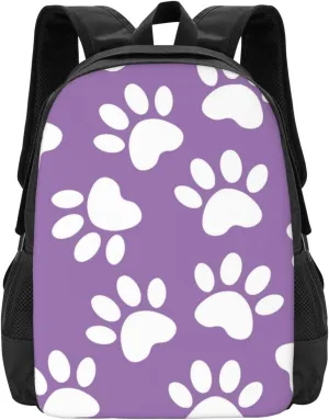 Dog Paw Print Style Purple Lightweight Packable Backpack Travel Casual Hiking Daypack Foldable Backpack For Men Women