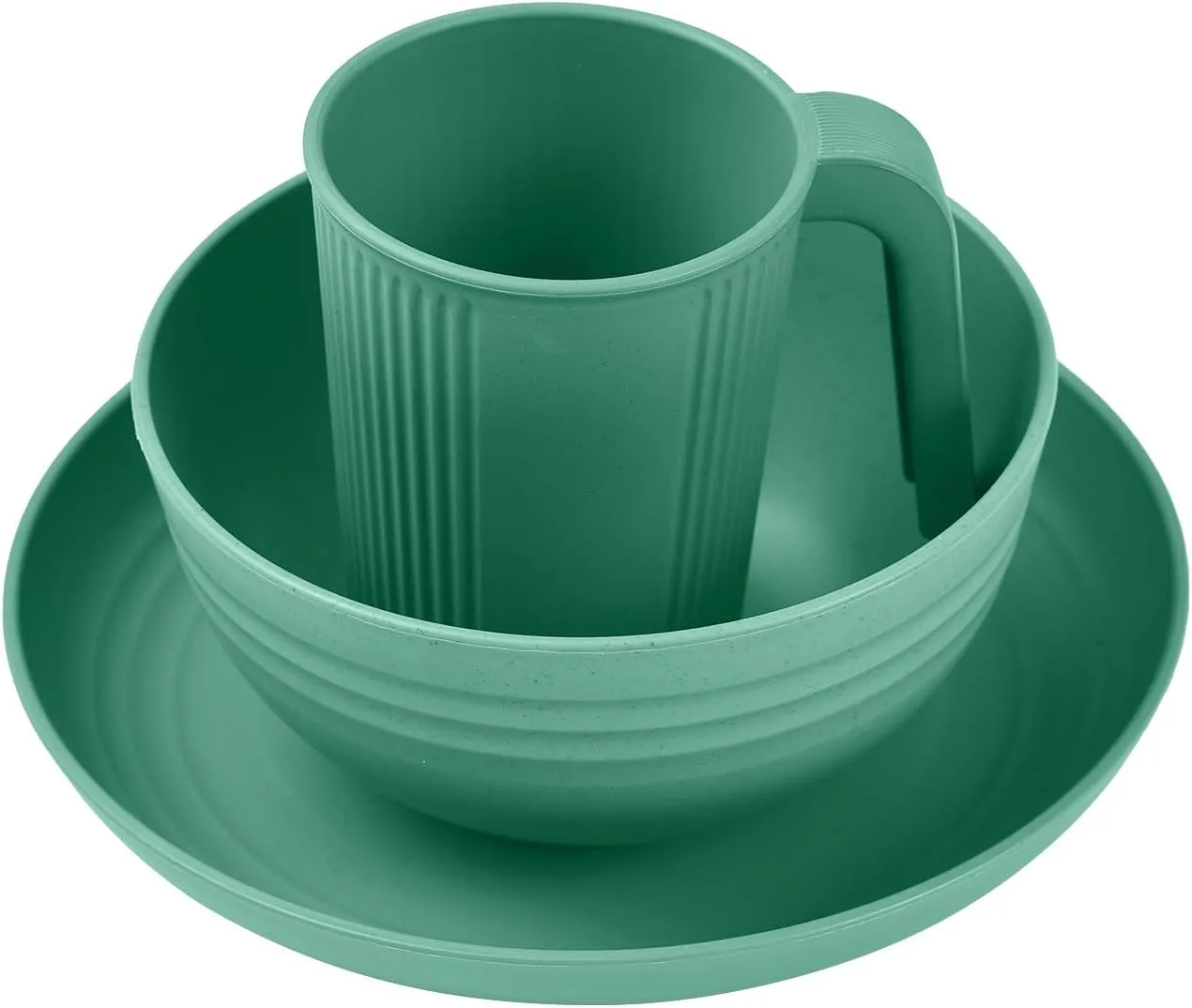 doorslay Camping Utensils Set for 2 Portable Wheat Straw Mess Kit with Bowl Plate Cup Fork Knife Spoon Camping Cooking Utensils