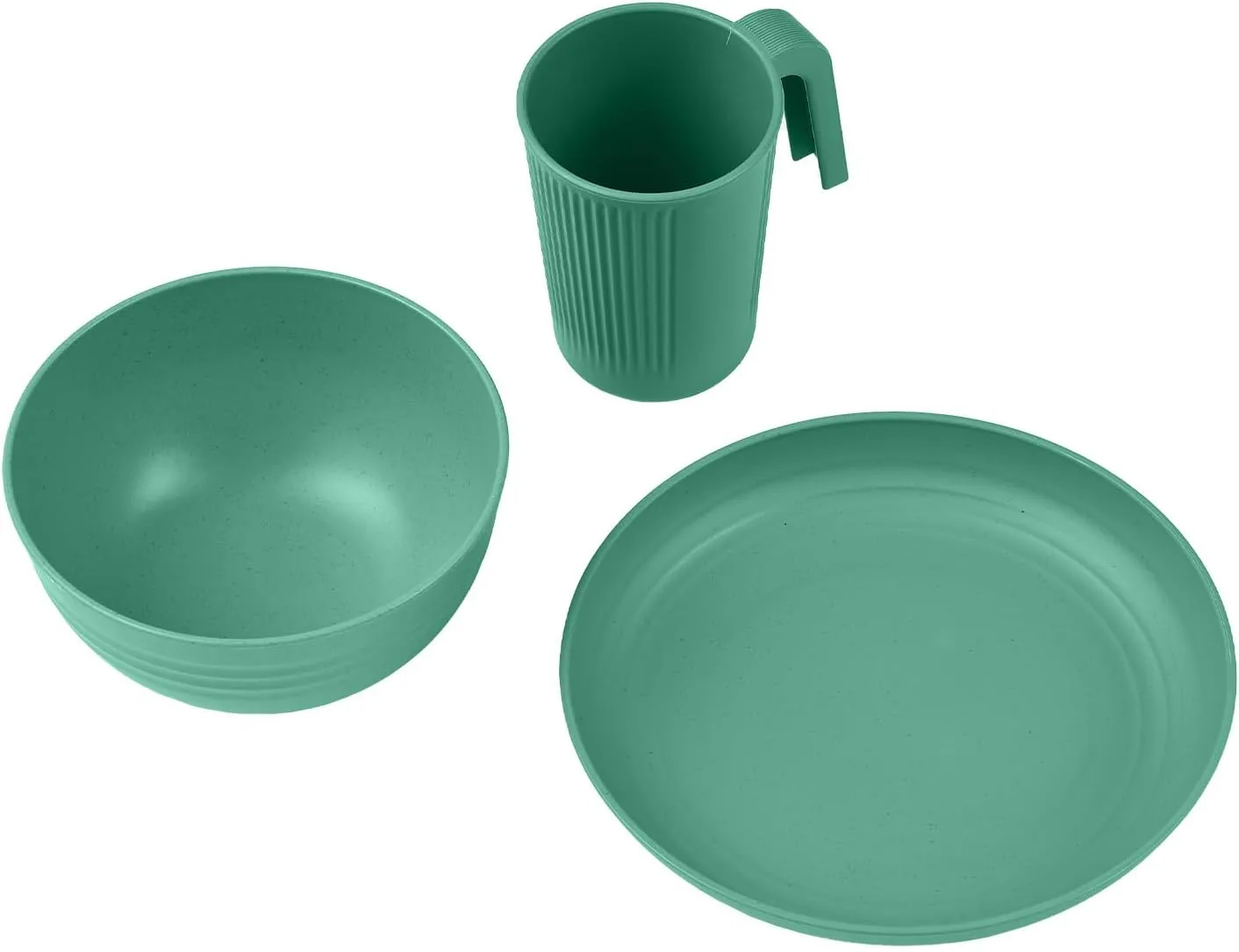 doorslay Camping Utensils Set for 2 Portable Wheat Straw Mess Kit with Bowl Plate Cup Fork Knife Spoon Camping Cooking Utensils
