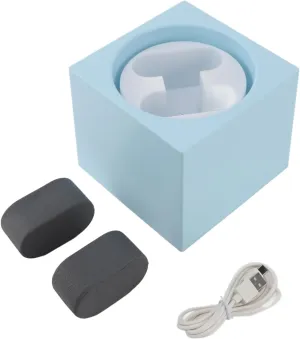 Double Automatic Watch Winder USB Battery Powered 2 Speeds Adjustable LED Light Watch Winder Vertical Lantern Design for Watch Collector (Light Blue)