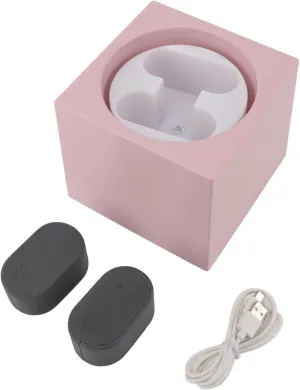 Double Automatic Watch Winder USB Battery Powered 2 Speeds Adjustable LED Light Watch Winder Vertical Lantern Design for Watch Collector (Pink)