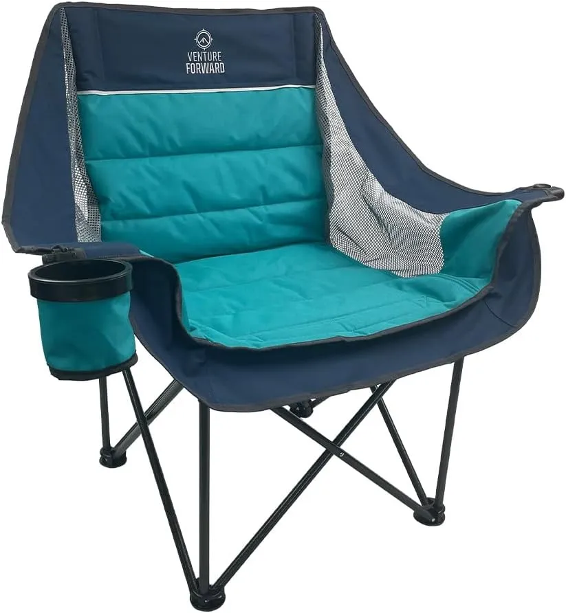 Double Wide Folding Camping Chair - Oversized Camping Chair with Carrying Bag - 350-lb. Weight Capacity