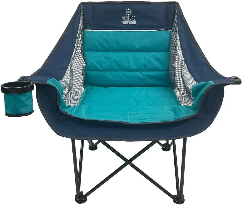 Double Wide Folding Camping Chair - Oversized Camping Chair with Carrying Bag - 350-lb. Weight Capacity