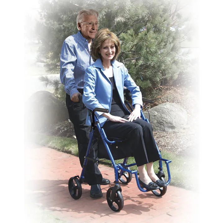 Duet Dual Function Transport Wheelchair Rollator Rolling Walker