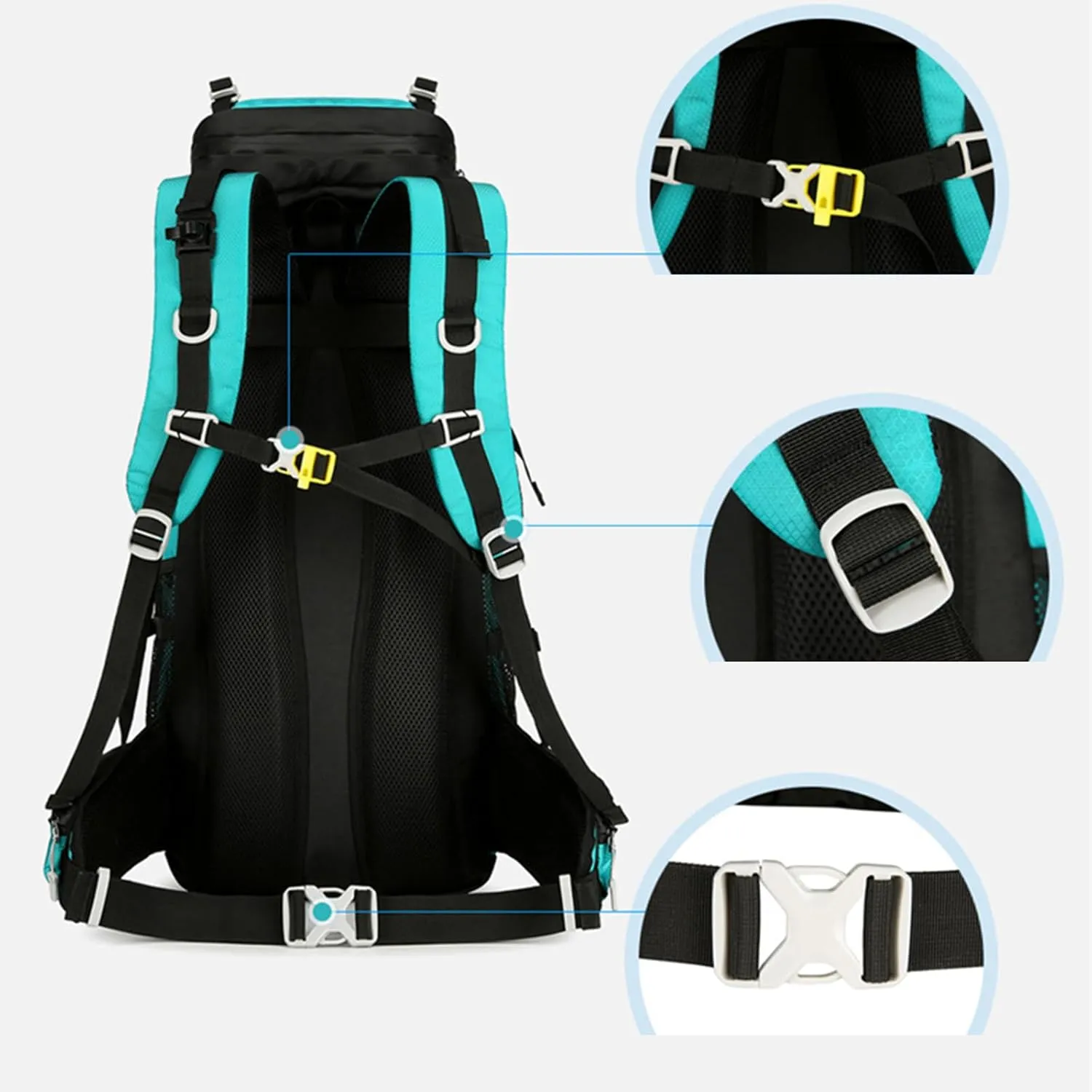 Durable Outdoor Hiking Camping Backpack 60L Capacity Mountaineering Sports Rucksack for Women and Men