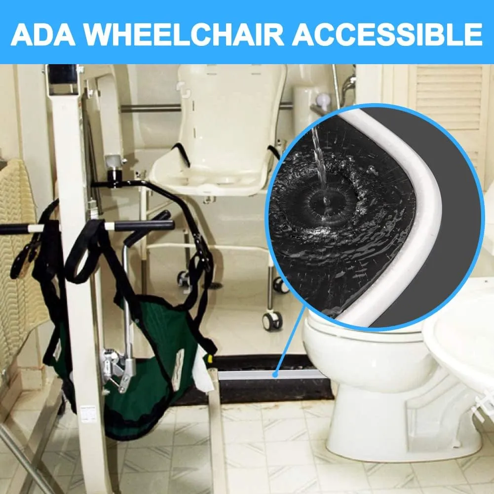 Duzzy 67 Inch Collapsible Shower Threshold Water Dam, Ideal for Wheelchair Accessible, Suitable for Accessibility ADA Handicap Shower