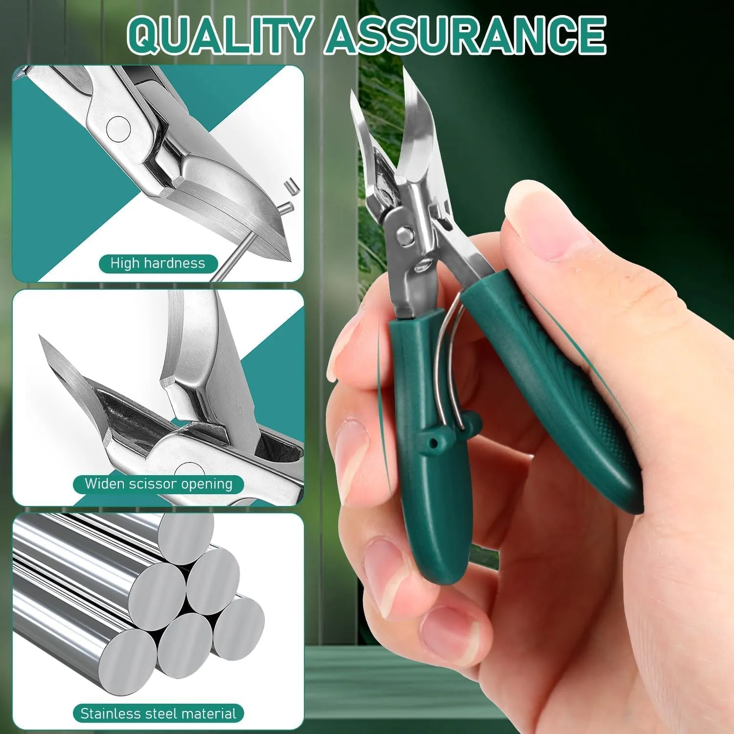 Eagle Beak Angled Nail Clippers, Sharp Oblique Oblique Ingrown Toenails Clipper, Wide Splashproof Nail Clippers 3-Piece Set, for Thick and Ingrown Nails (Mix 2PCS)