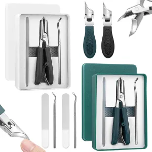 Eagle Beak Nail Clippers, Three Sets of Eagle Beak Beveled Nail Clippers, Portable Wide Jaw Opening Anti-Splash Beveled Fingernail Cutter, for Thick Nails, Seniors & Ingrown Care (Mix*2)