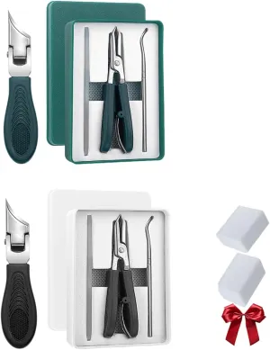 Eagle Beak Nail Clippers, Three Sets of Eagle Beak Beveled Nail Clippers,Household Multifunctional Large Opening Anti-Splash Nail Clippers Set (Green Black)
