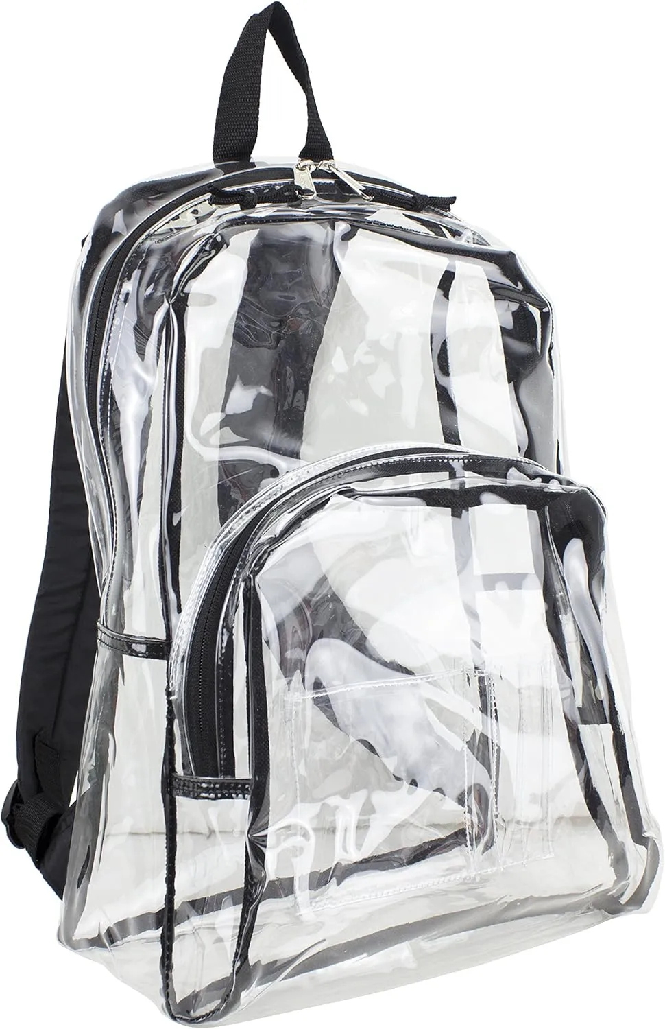 Eastsport Clear Backpack Lightweight Heavy Duty Large Transparent Bookbag For College, Sport, Hiking, Cycling, Travel, Workplace Security, 17.5" X 5.5" X 12.5" - Black