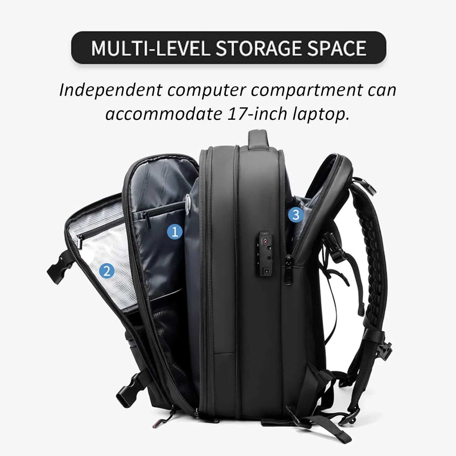 Easyvacpack Carry On, Easyvacpack Backpack, Vacpack Backpack with Vacuum, Anti Theft 60l Expandable Backpacks (Gray-Regular Edition)