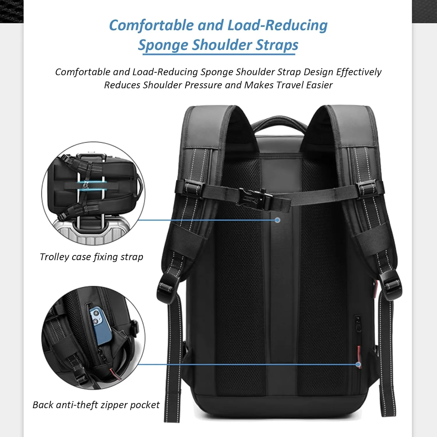 Easyvacpack Carry On, Easyvacpack Backpack, Vacpack Backpack with Vacuum, Anti Theft 60l Expandable Backpacks (Gray-Regular Edition)